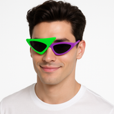 1980s Asymmetric Neon Costume Glasses